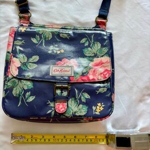 Cath Kidston Navy and Pink Floral Crossbody Bag